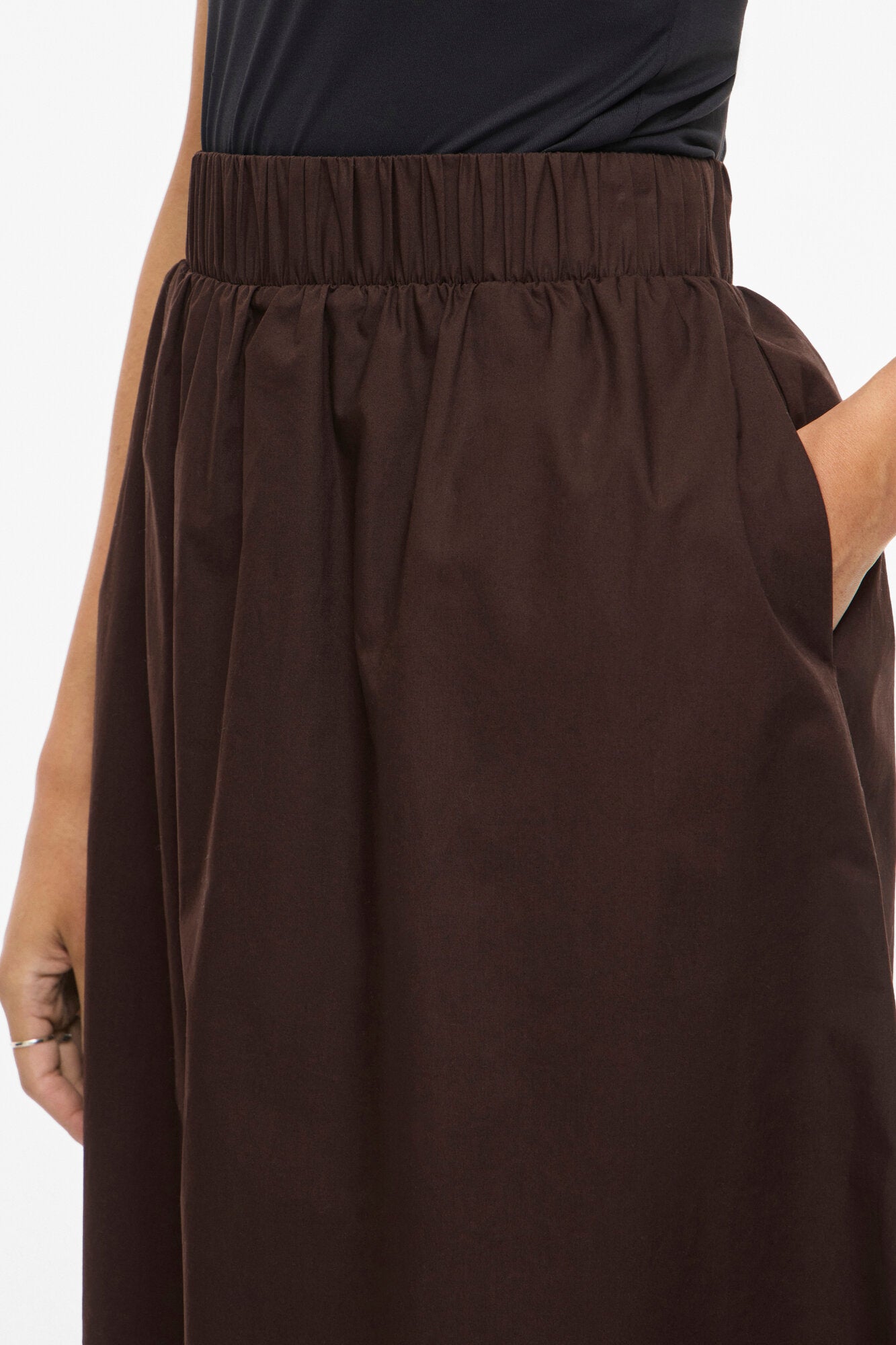 Visophie midi nederdel – Coffee Bean